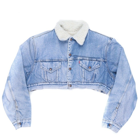 cropped sherpa denim jacket